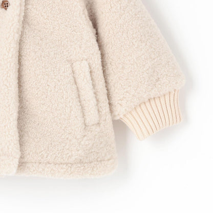 帶熊耳朵仿羊羔絨夾克