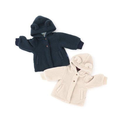 帶熊耳朵仿羊羔絨夾克