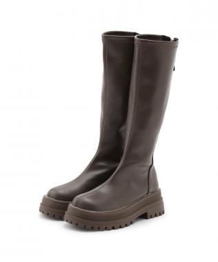 厚底長筒靴