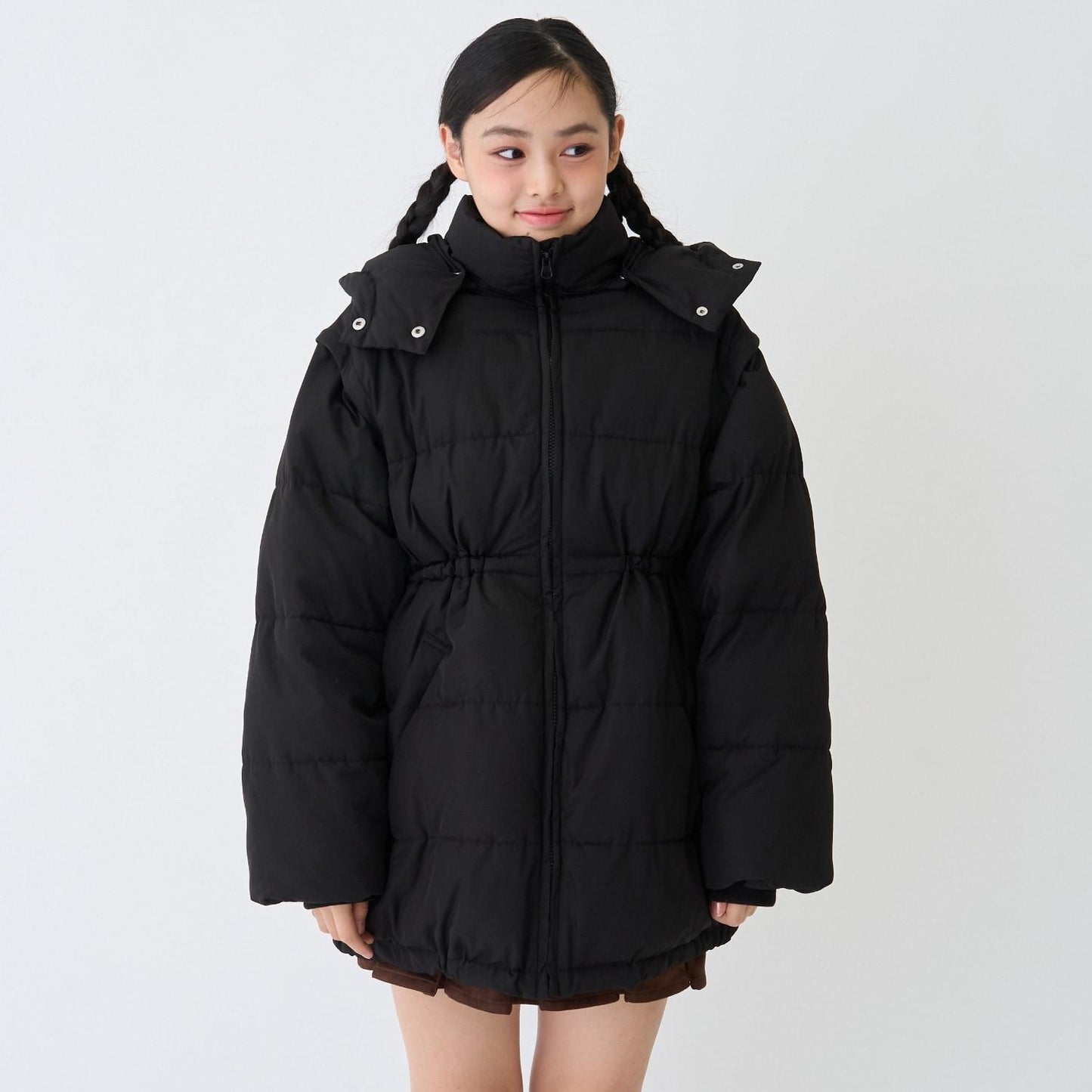 可拆卸袖長款夾克