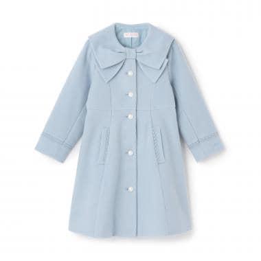 蝴蝶結領羊毛大衣