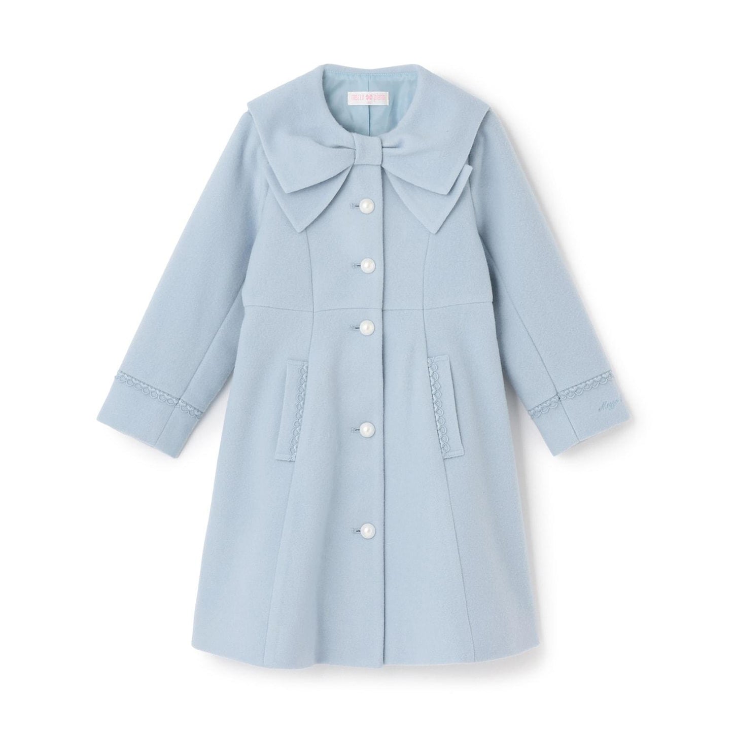 蝴蝶結領羊毛大衣