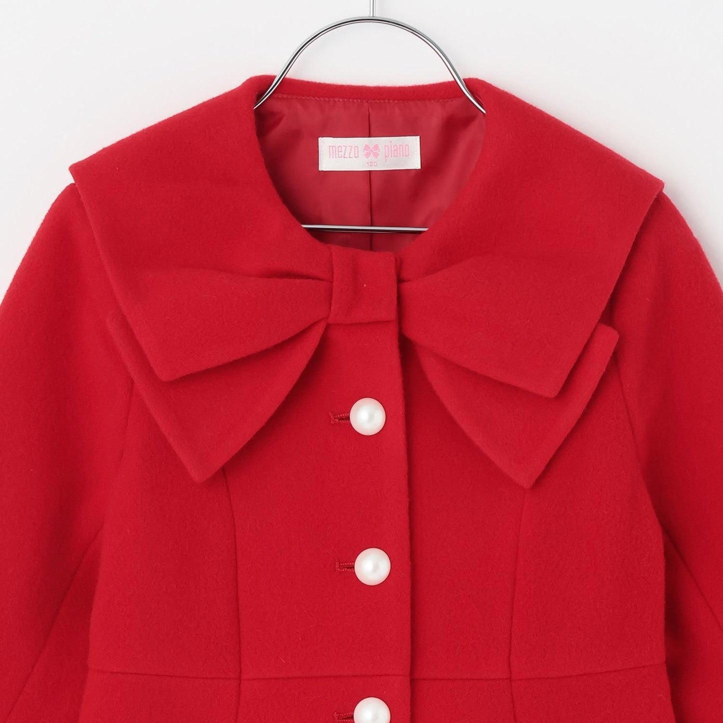 蝴蝶結領羊毛大衣