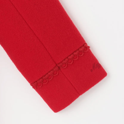 蝴蝶結領羊毛大衣