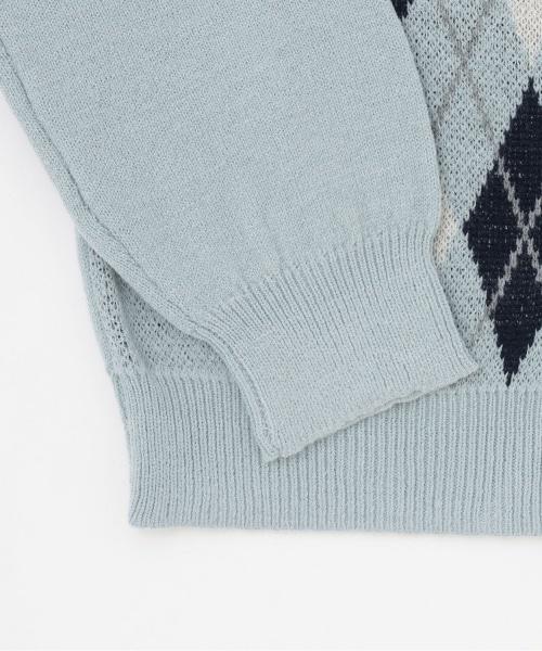 菱格針織開衫【韓國時尚】