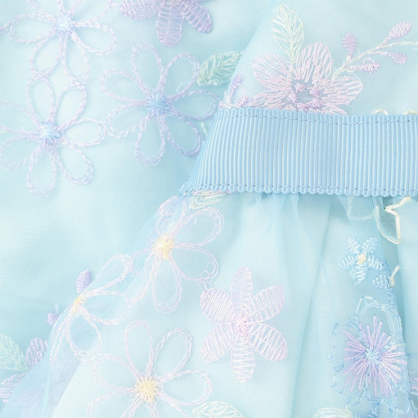 花卉花束蕾絲刺繡連衣裙