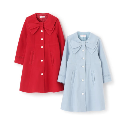 蝴蝶結領羊毛大衣