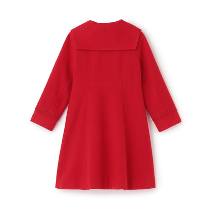 蝴蝶結領羊毛大衣