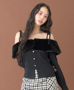 2WAY一字肩針織套頭衫【韓國時尚】