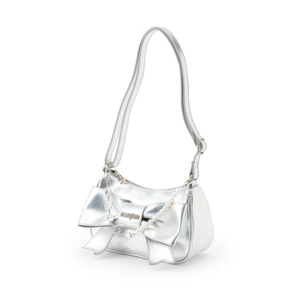 鏈條裝飾蝴蝶結單肩包