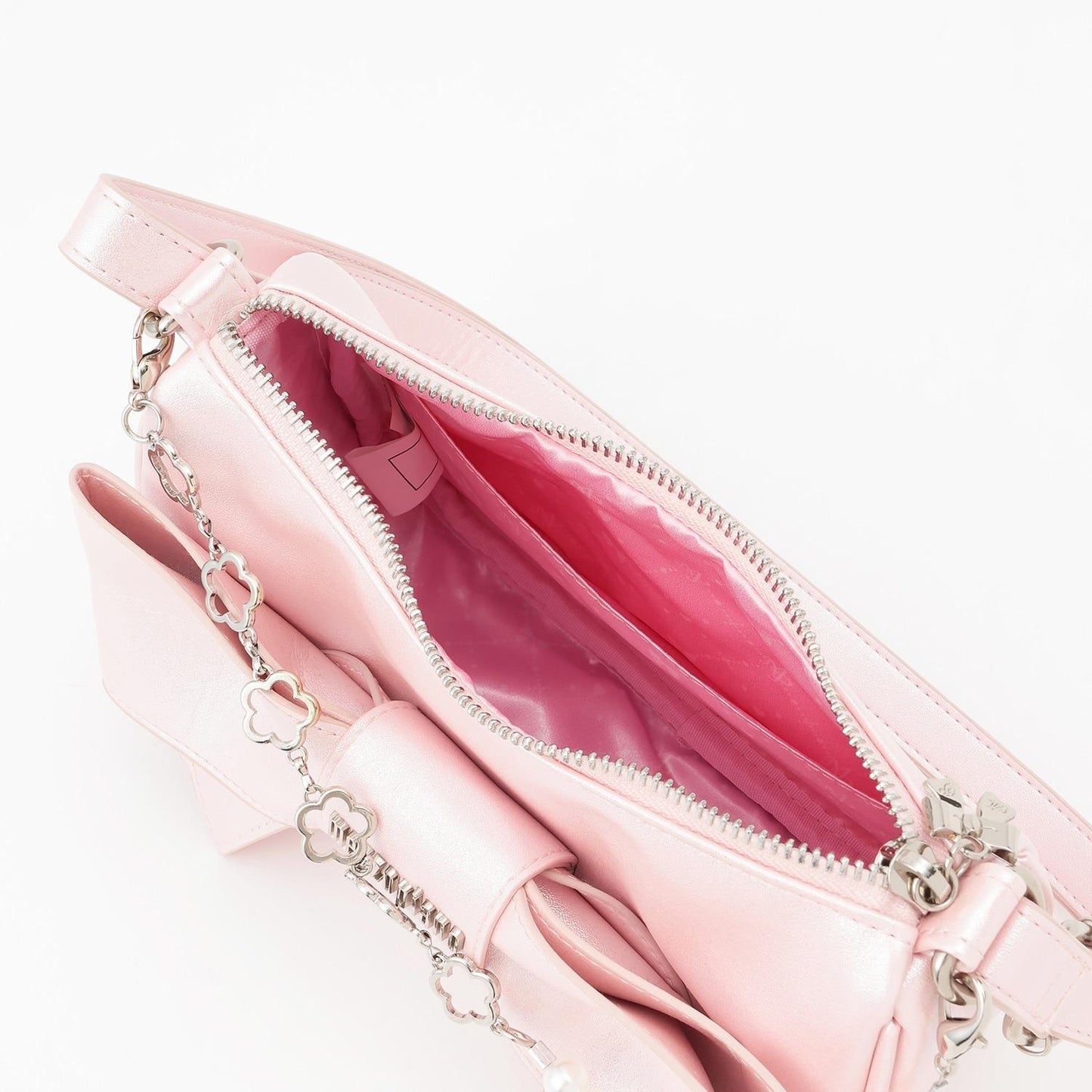 鏈條裝飾蝴蝶結單肩包