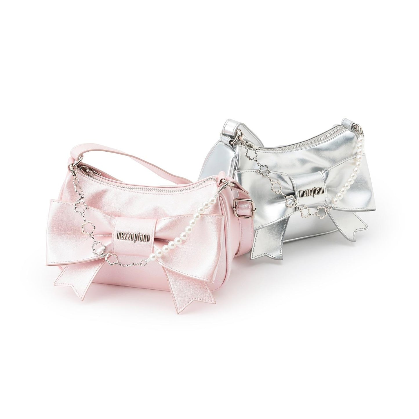 鏈條裝飾蝴蝶結單肩包