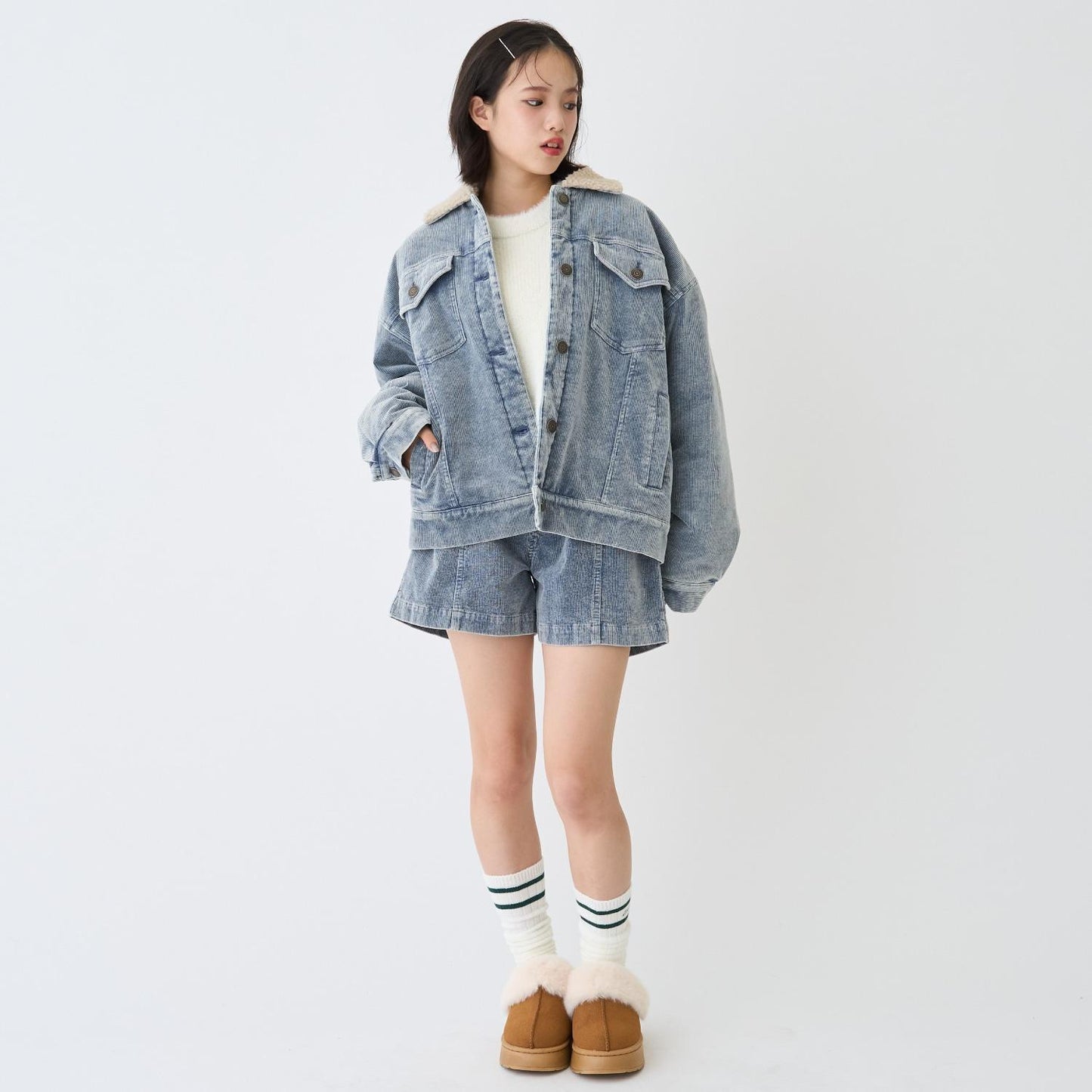 內襯絎縫燈芯絨夾克