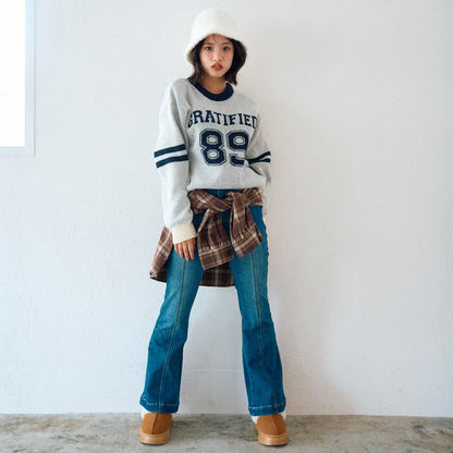 仿馬海毛提花套頭衫