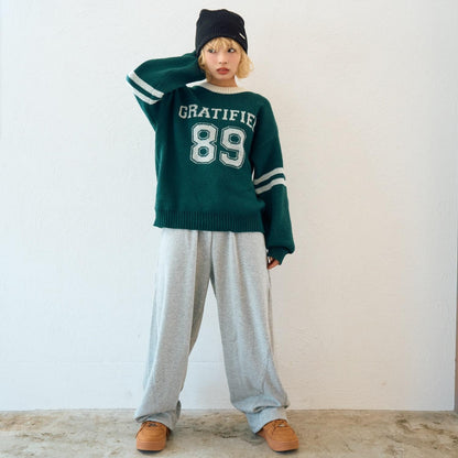 仿馬海毛提花套頭衫