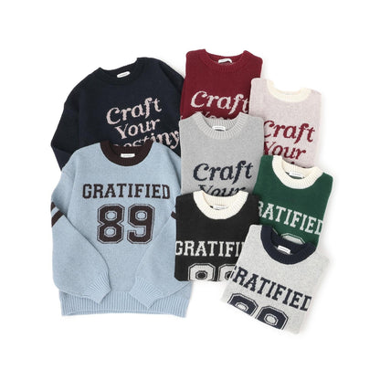 仿馬海毛提花套頭衫