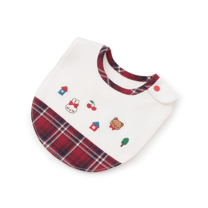 先染格紋×平滑 嬰兒圍兜