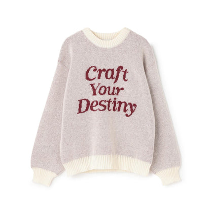 仿馬海毛提花套頭衫