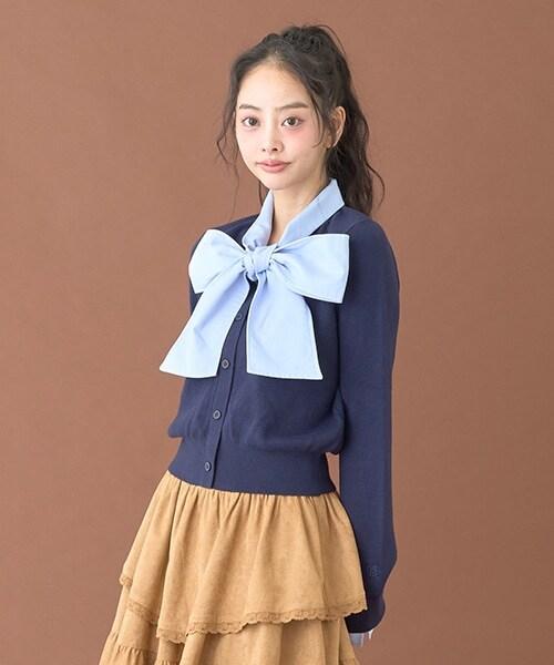 蝴蝶結針織套頭衫【韓國時尚】