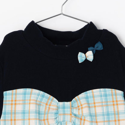 先染格紋×磨毛羅紋疊穿風格長款上衣