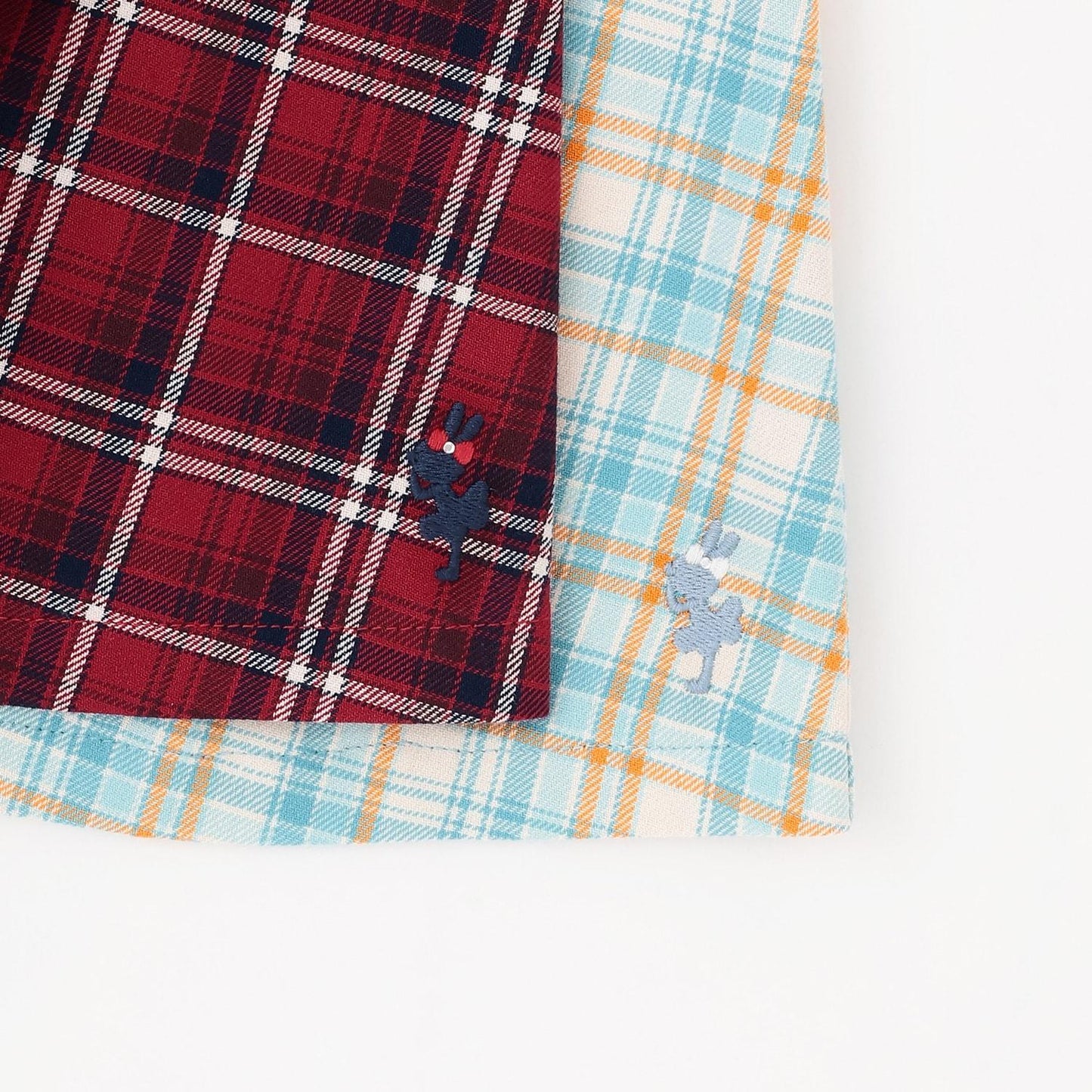 先染格紋×磨毛羅紋疊穿風格長款上衣