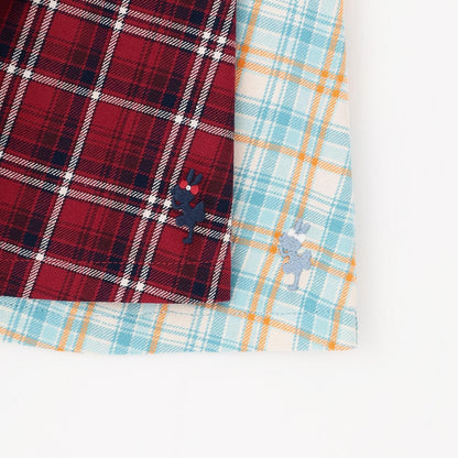 先染格紋×磨毛羅紋疊穿風格長款上衣