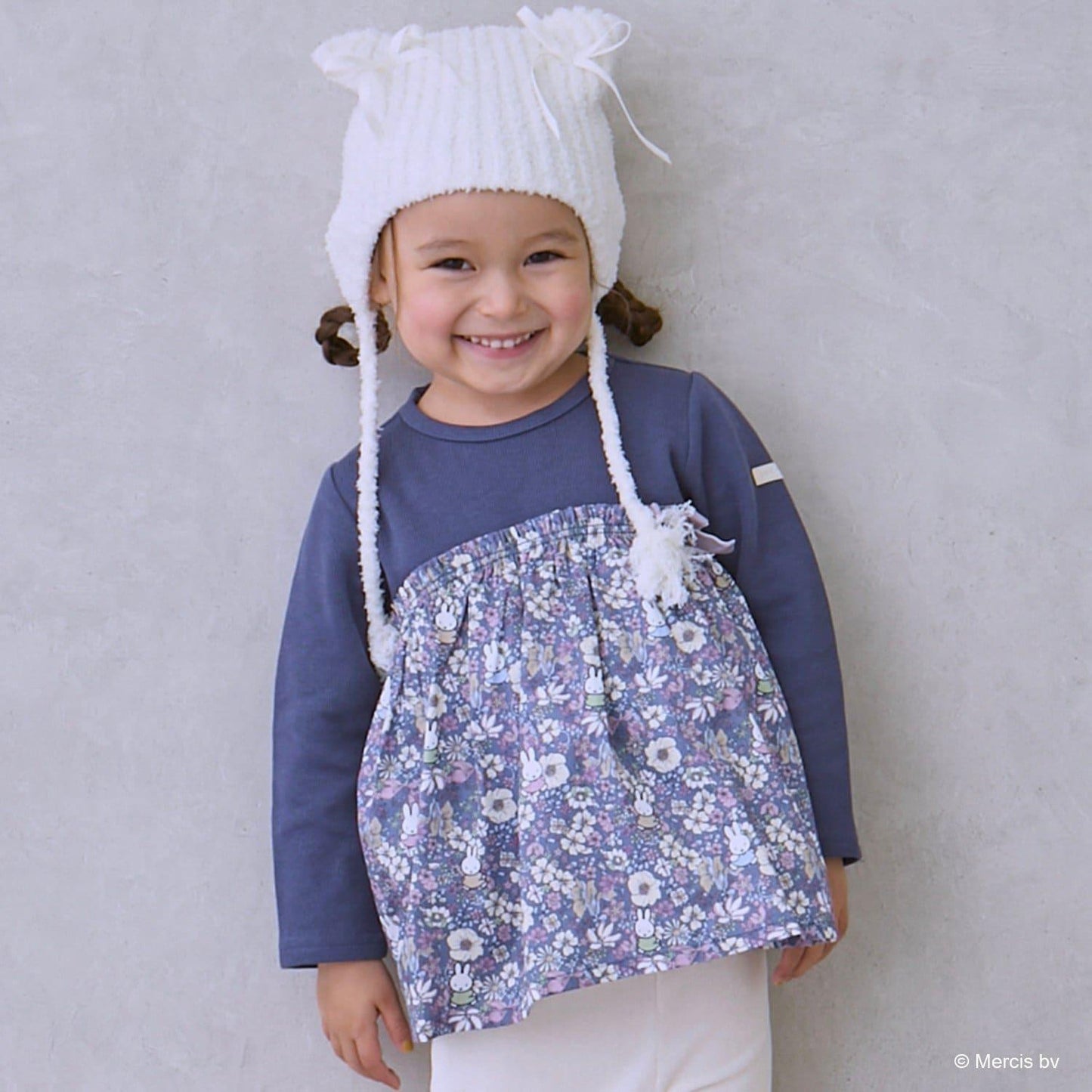 【《米菲》】花卉拼接長款上衣