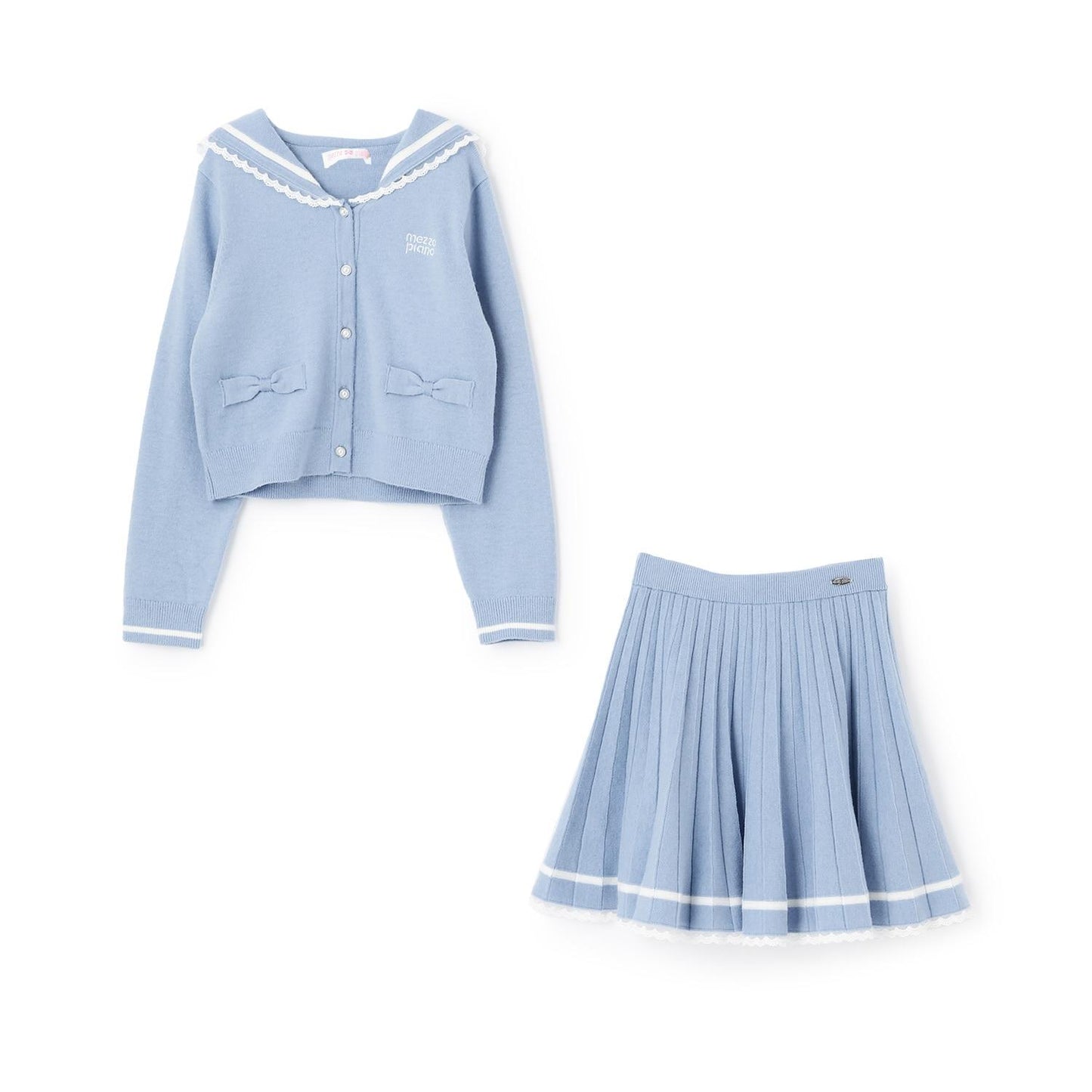 水手領針織套裝