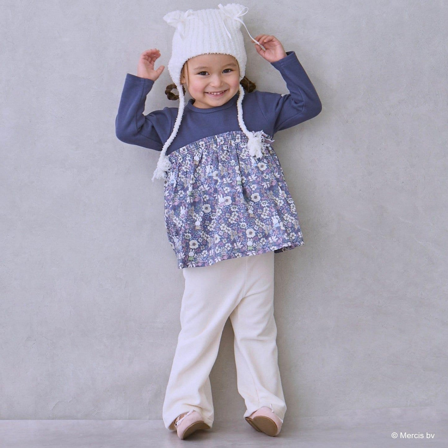 【《米菲》】花卉拼接長款上衣