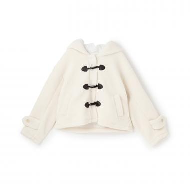 環扣短款羊羔絨粗呢大衣