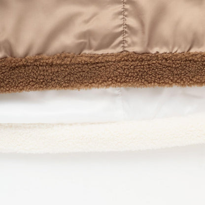 環扣短款羊羔絨粗呢大衣