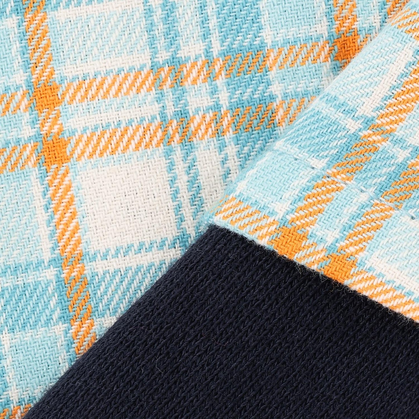 先染格紋疊穿風連體衣