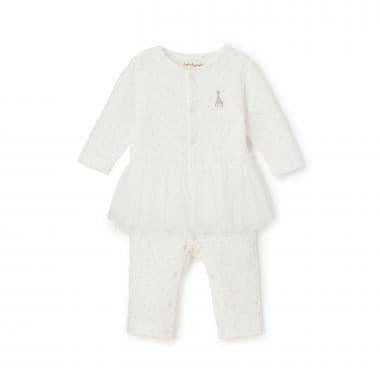 星塵絎縫網紗連體衣