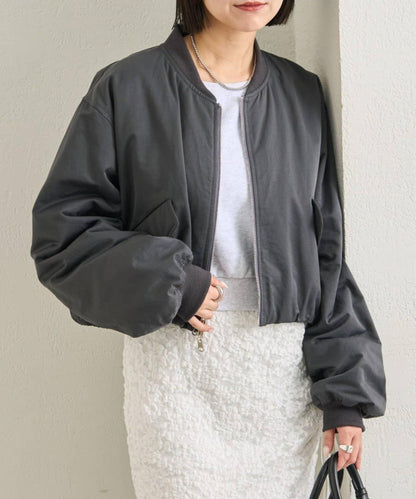 緞面短款夾克