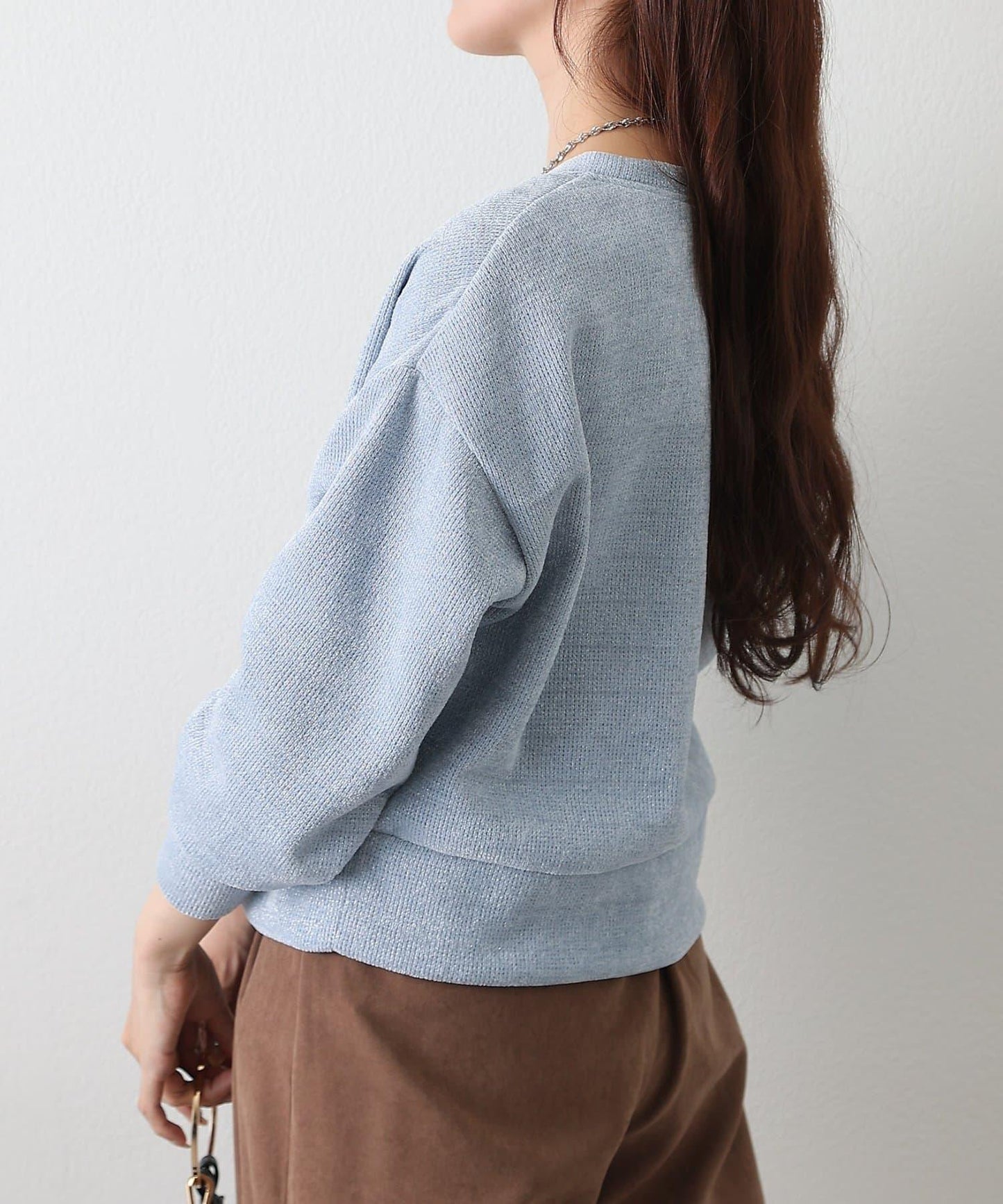 亮片紗線圓領套頭衫