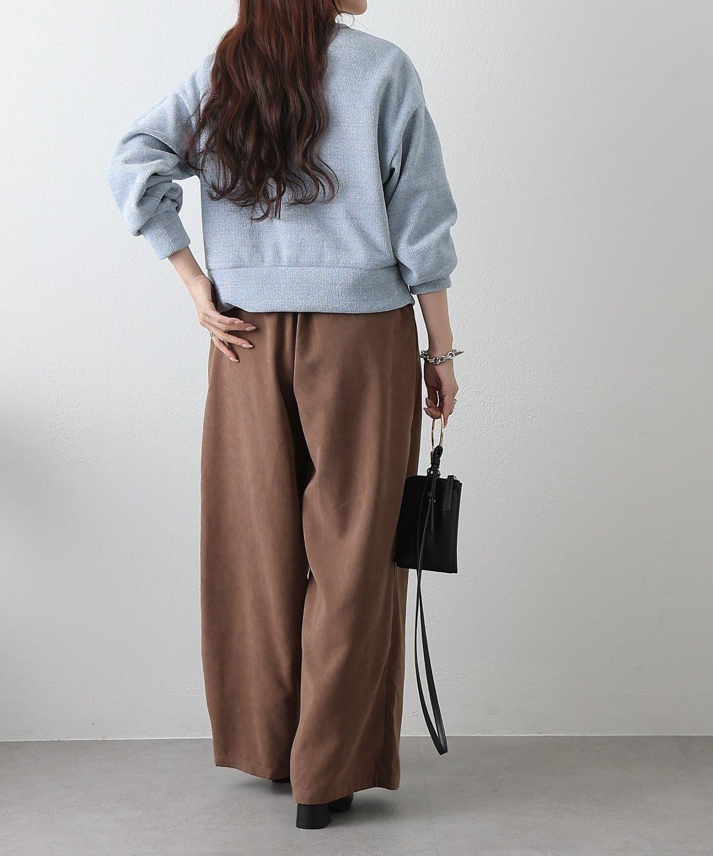 亮片紗線圓領套頭衫