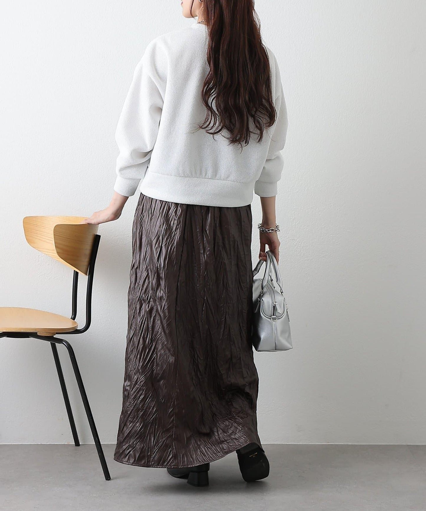 亮片紗線圓領套頭衫