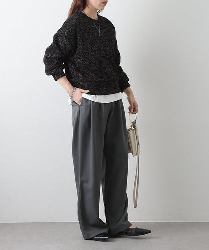 亮片紗線圓領套頭衫