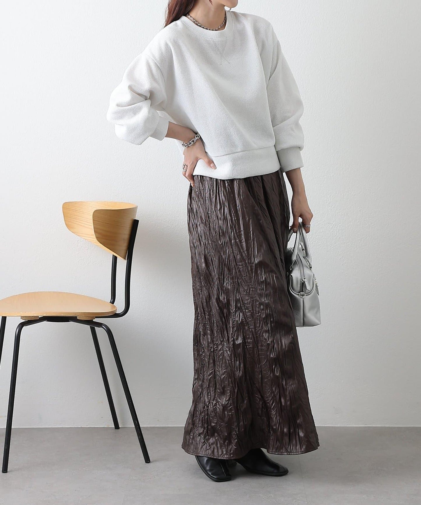 亮片紗線圓領套頭衫