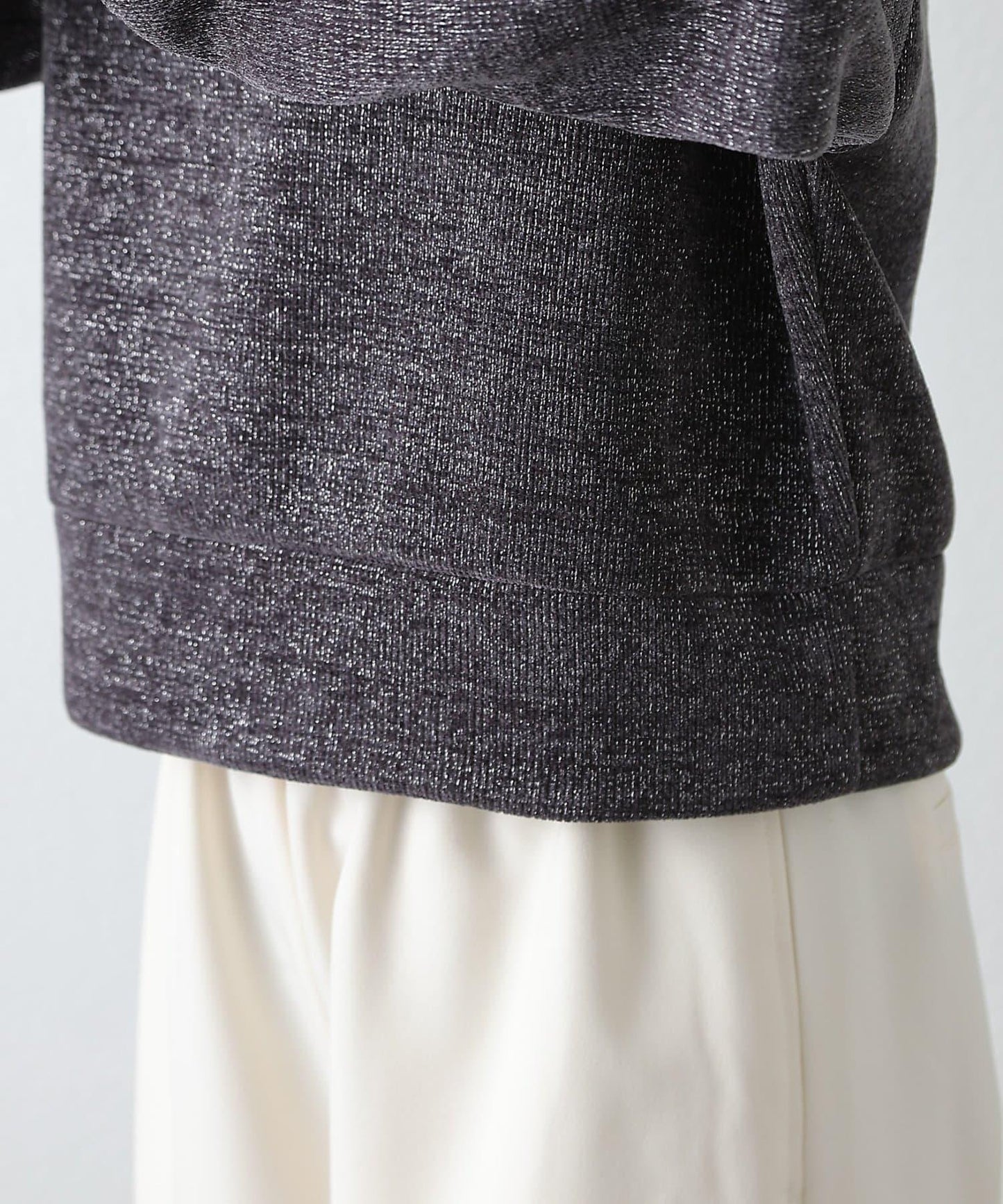 亮片紗線圓領套頭衫