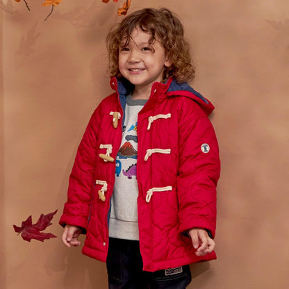 菱格絎縫牛角扣大衣