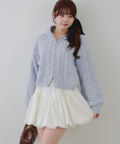 棉花糖觸感麻花絨連帽外套