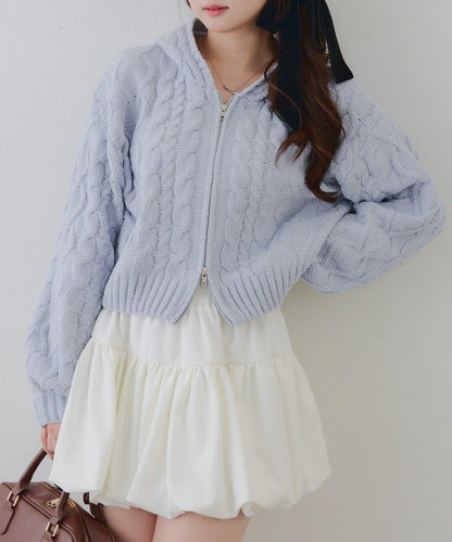 棉花糖觸感麻花絨連帽外套