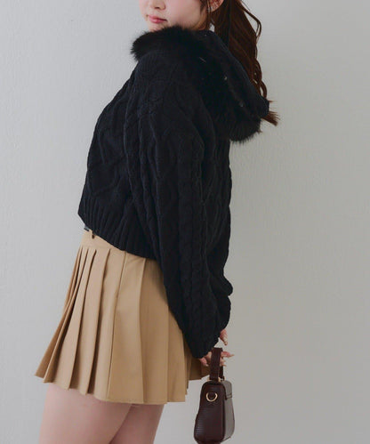 棉花糖觸感麻花絨連帽外套