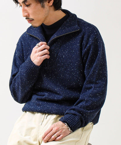 【冬季成人疊穿】彩點半拉鍊套頭衫