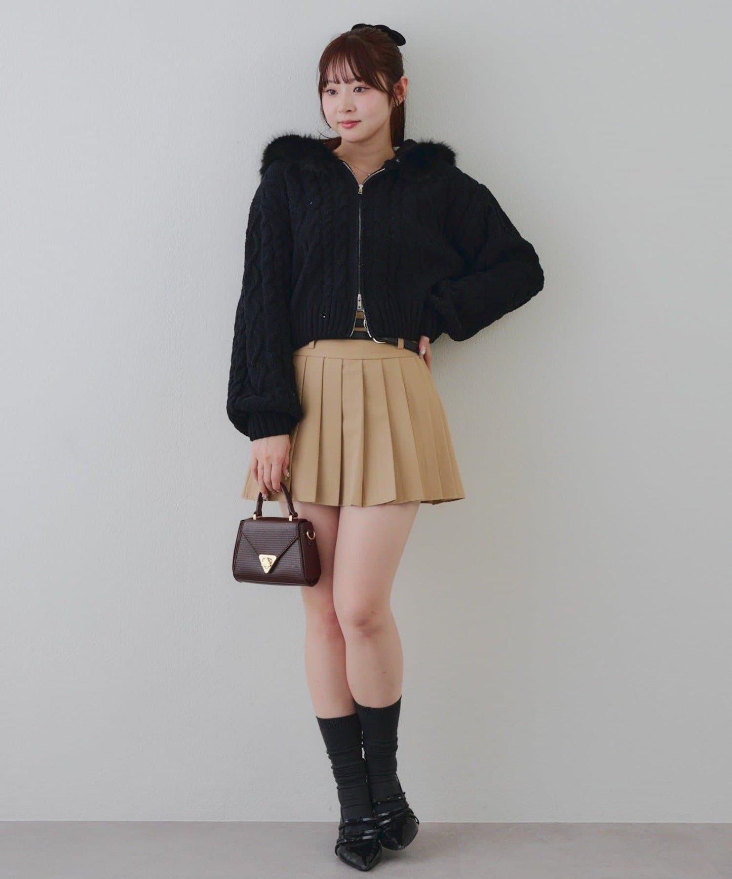 棉花糖觸感麻花絨連帽外套