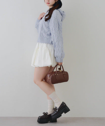 棉花糖觸感麻花絨連帽外套