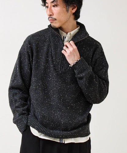 【冬季成人疊穿】彩點半拉鍊套頭衫