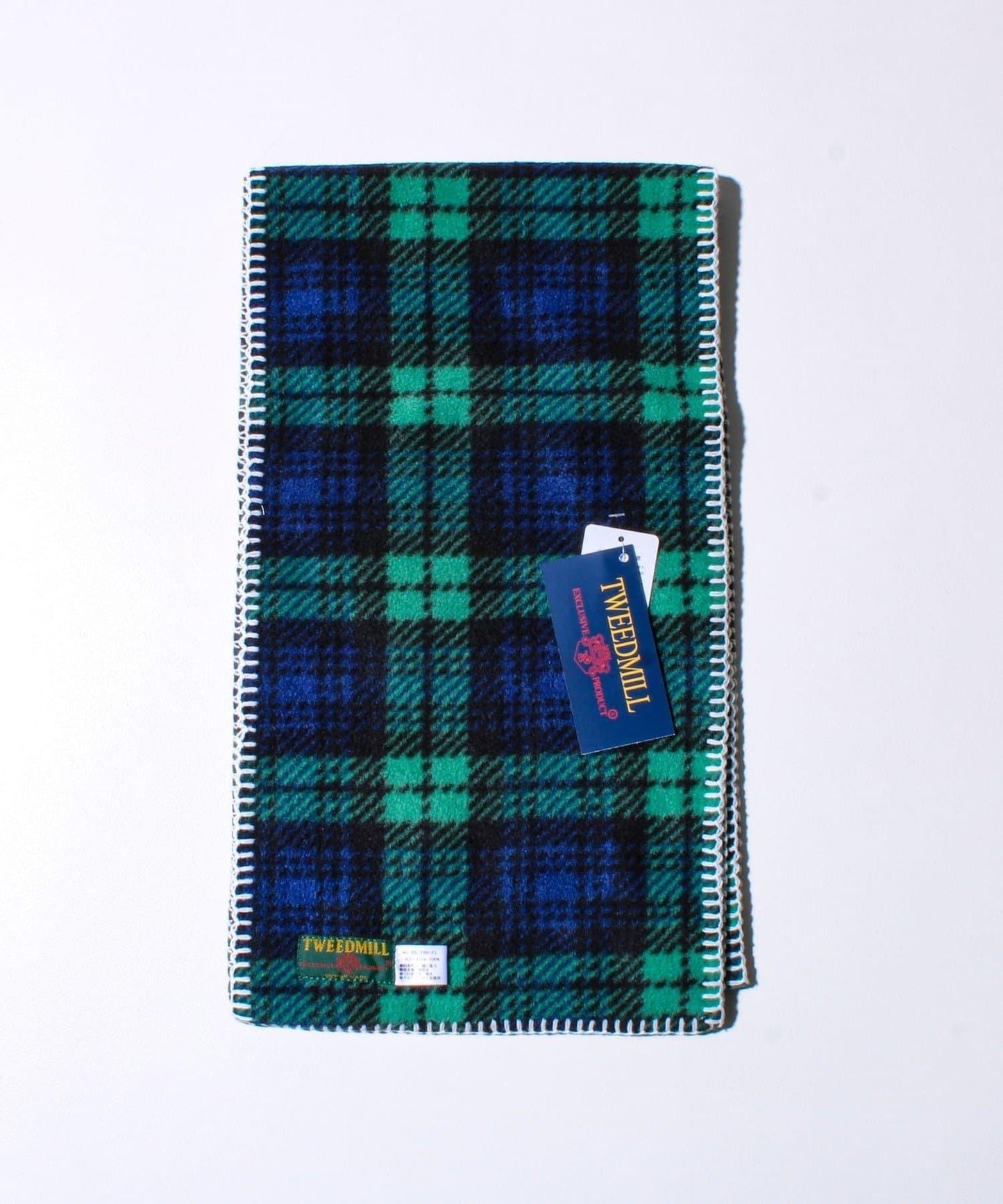 【GLOSTER聯名】【TWEEDMILL】毯縫拼接羊羔絨圍巾