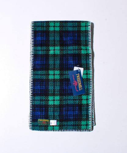 【GLOSTER聯名】【TWEEDMILL】毯縫拼接羊羔絨圍巾
